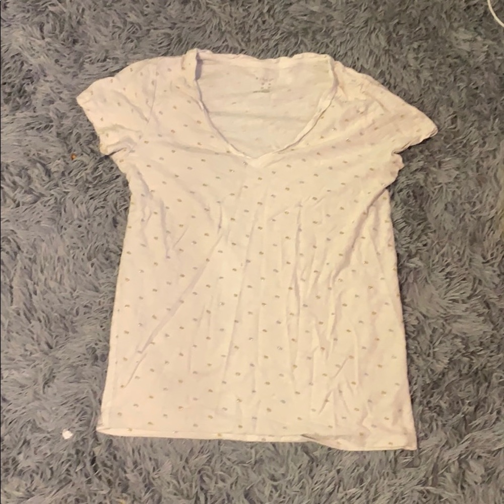 white top w silver and gold sparkles